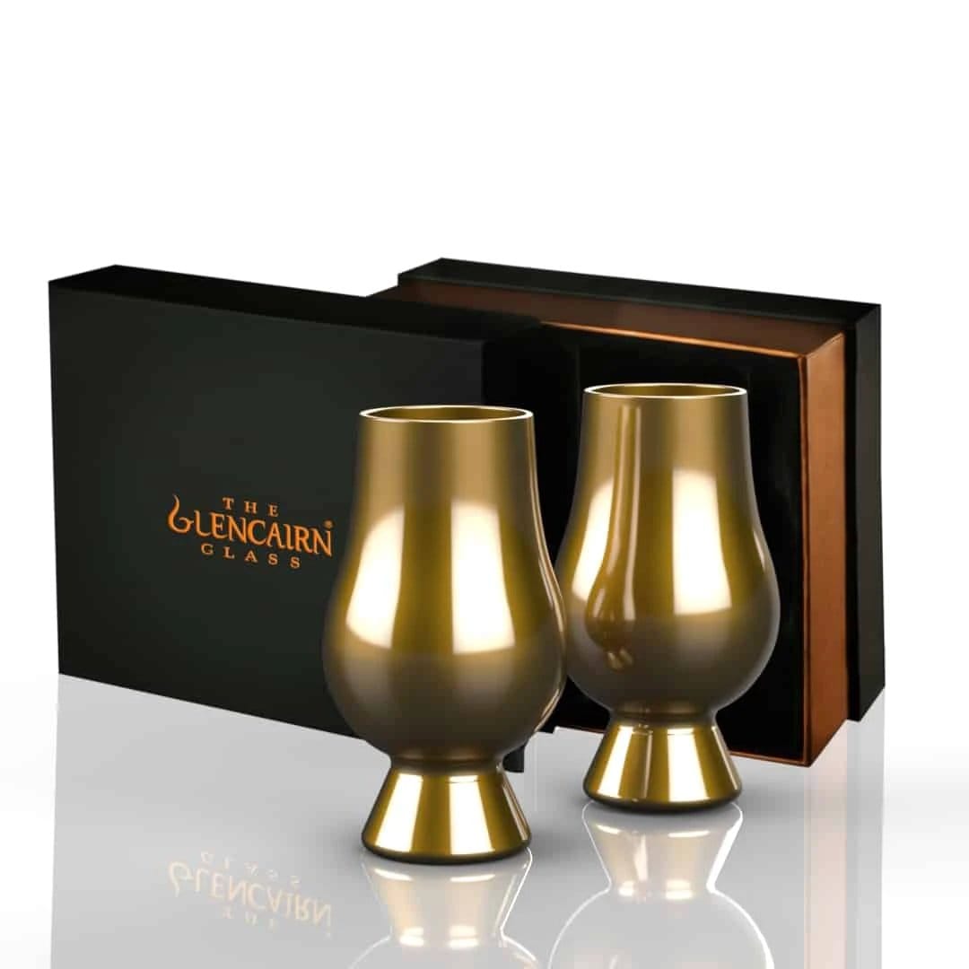 Whiskygläser gold, 2 Stück – Blind Tasting – Geschenkverpackung – Glencairn Crystal Scotland