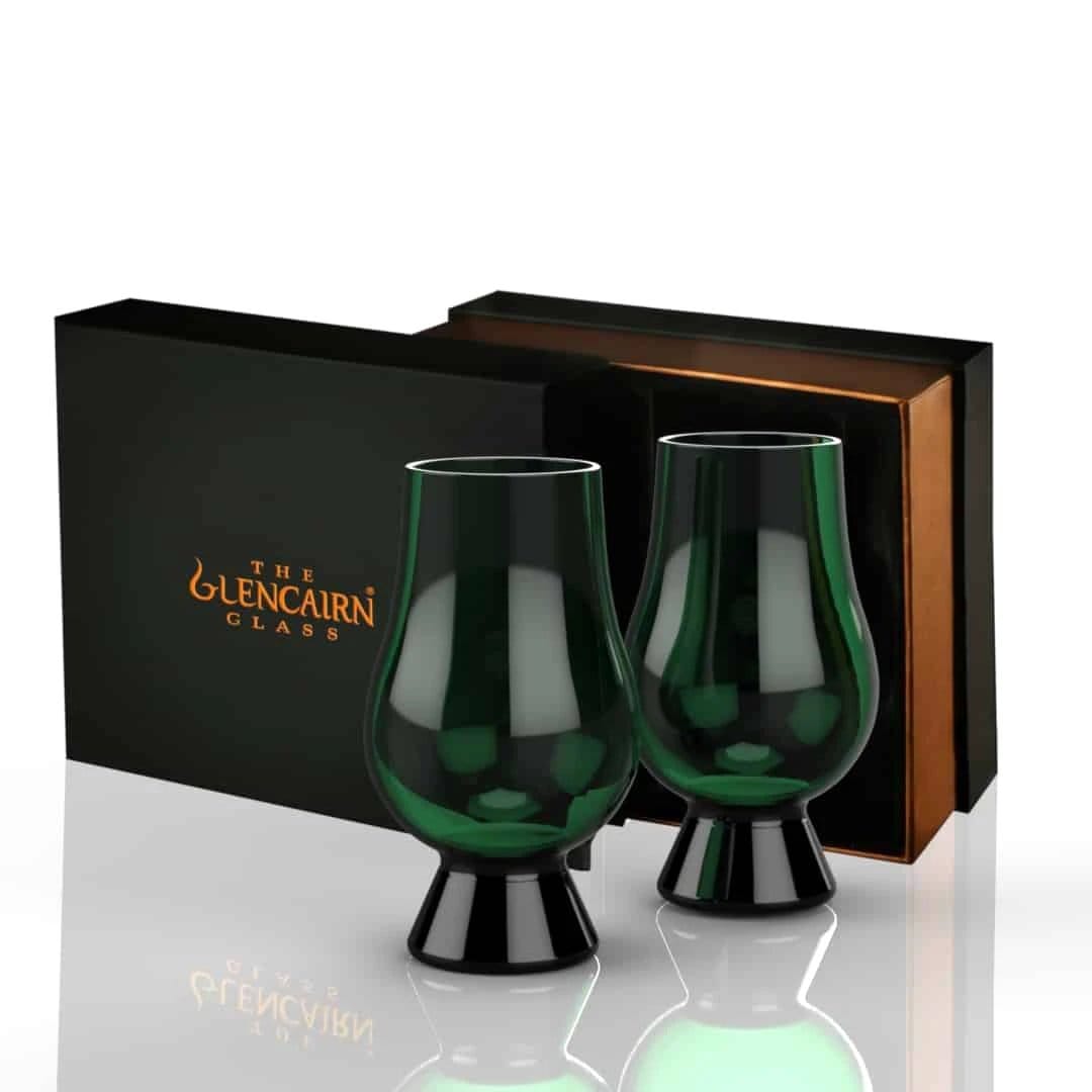 Whiskygläser grün, 2 Stück – Blind Tasting – Geschenkverpackung – Glencairn Crystal Scotland
