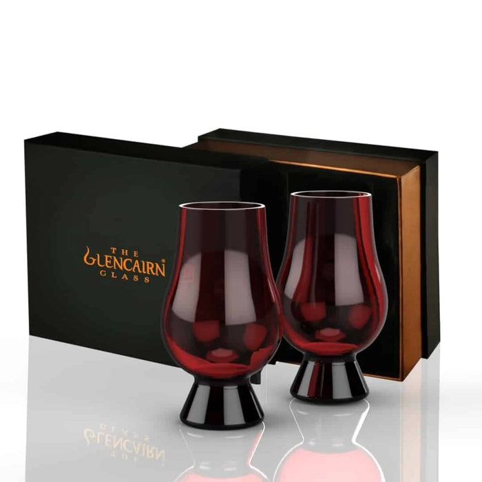 Whiskygläser rot, 2 Stück – Blind Tasting – Geschenkverpackung – Glencairn Crystal Scotland