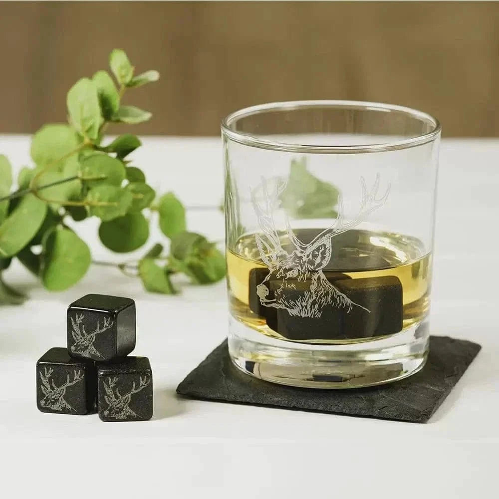 Whisky stones Red deer – Engraved – Just Slate Company Scotland – image 2