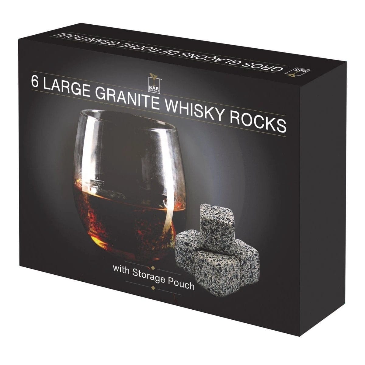 Whiskystenen – Graniet – Groot – set van 6 – Bar Originale