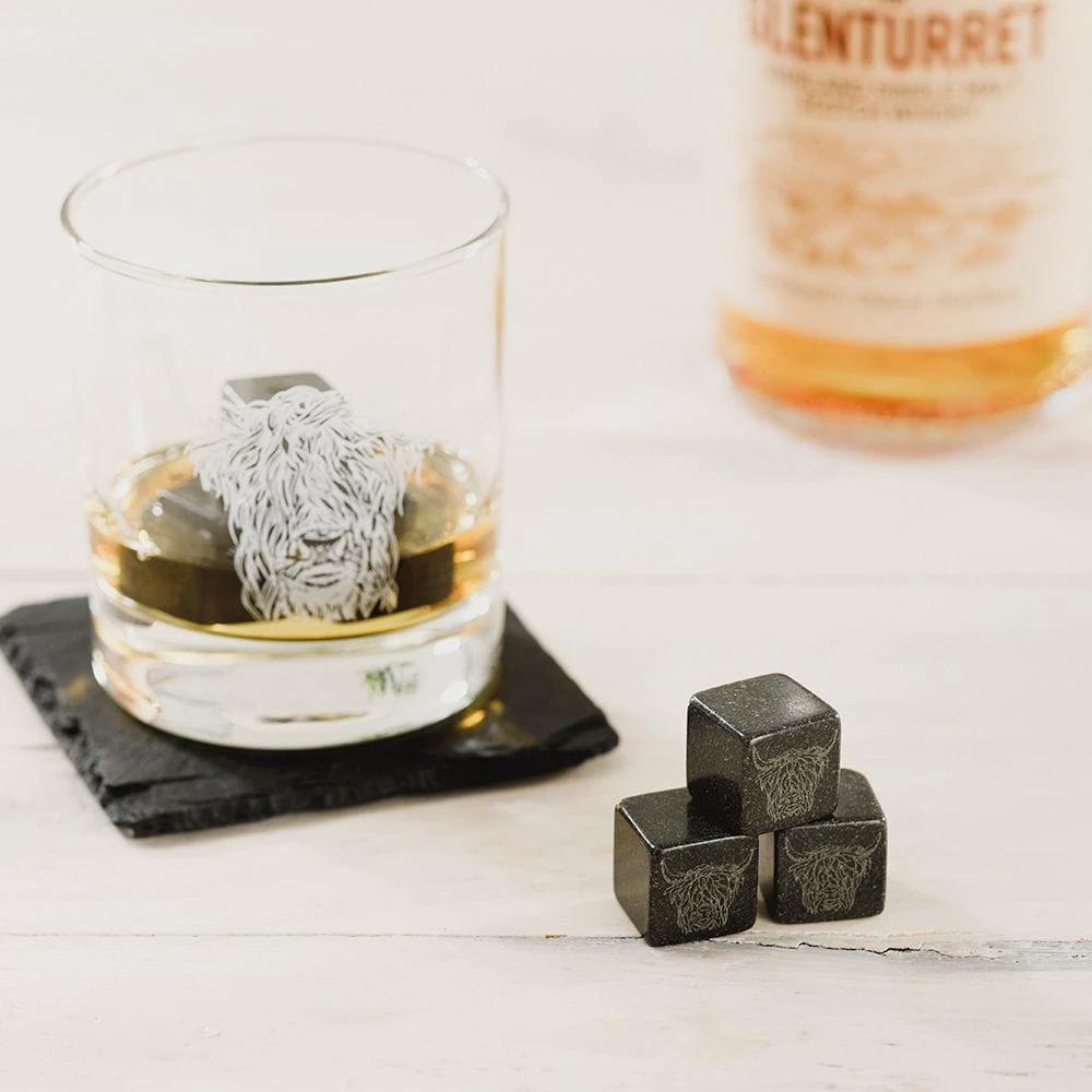 Whiskystenen Schotse hooglander – Gegraveerd – Just Slate Company Scotland – afbeelding 2
