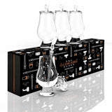 Verkostungsset mit 4 Whiskygläsern, 4 Verkostungsdeckeln und 1 Pipette – Geschenkverpackung – Glencairn Crystal Schottland