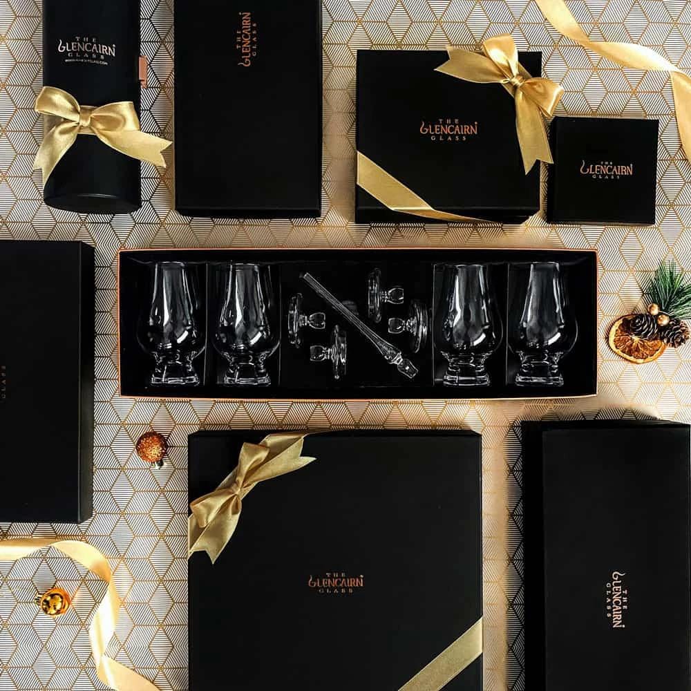 Verkostungsset mit 4 Whiskygläsern, 4 Verkostungsdeckeln und 1 Pipette – Geschenkverpackung – Glencairn Crystal Schottland – Bild 2