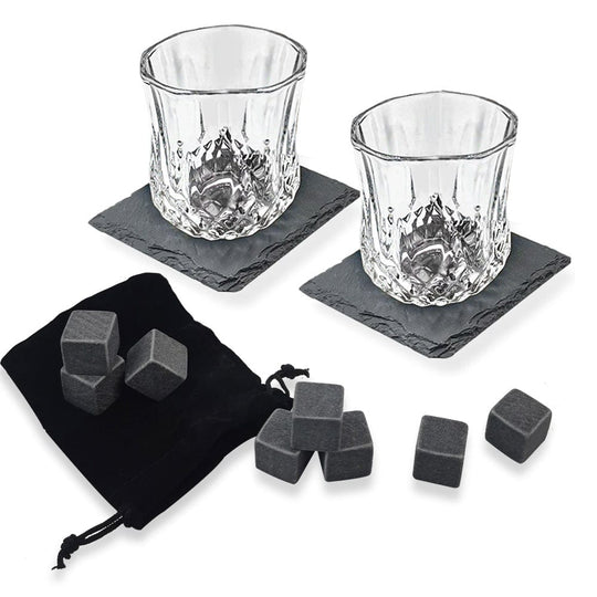 Whisky Double Tasting Set – Glasses and Stones – Set of 2 - Mood4whisky